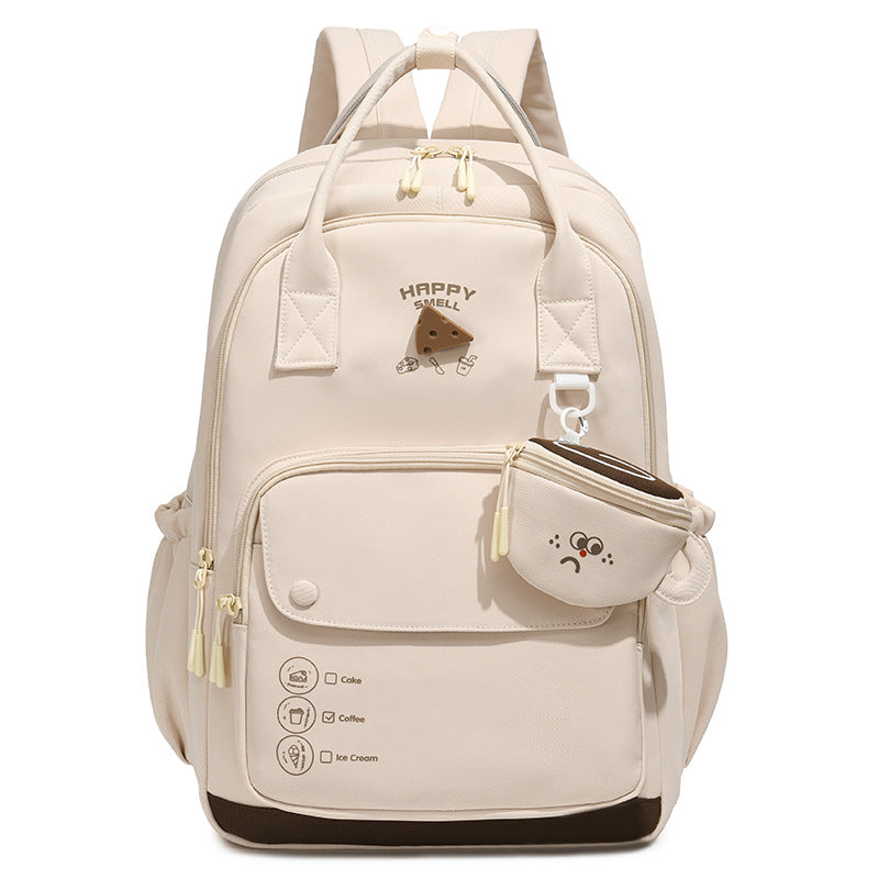 New Korean style INS collegiate style lightweight backpack for middle and high school students, fresh and versatile, high-aesthetic student backpack