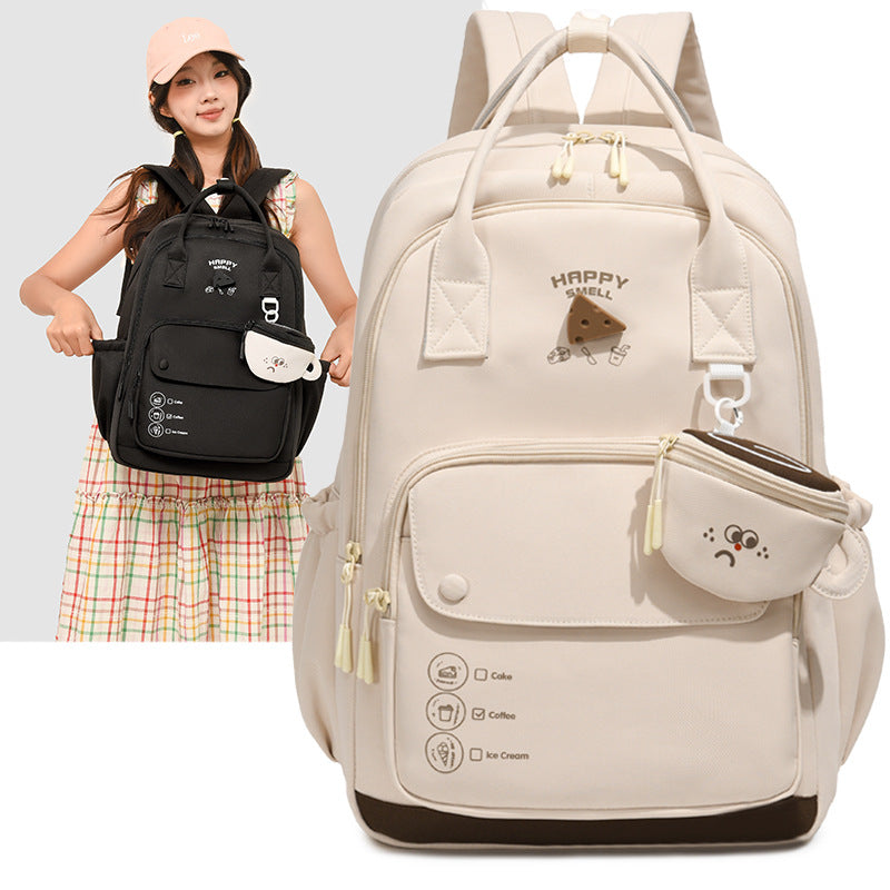 New Korean style INS collegiate style lightweight backpack for middle and high school students, fresh and versatile, high-aesthetic student backpack