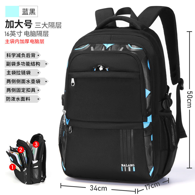 Backpack Men's Backpack Boys 4th, 5th, and 6th Grade Schoolbags, High School, Junior High School Students, Primary School Pupils