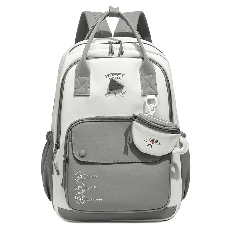 New Korean style INS collegiate style lightweight backpack for middle and high school students, fresh and versatile, high-aesthetic student backpack
