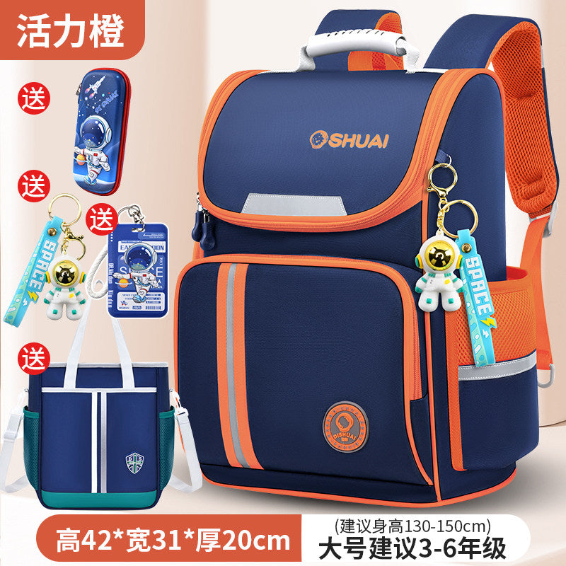 2026 new children's schoolbag for boys, primary school students, boys in grades 1, 2, 3 to 6, and for girls with a large capacity to reduce the burden and protect the spine