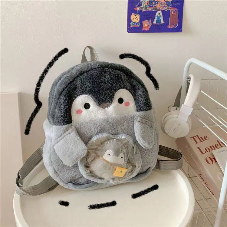 New Penguin Backpack Girl Cartoon JK Girl Doll Bag Pain Bag Doll Plush Casual Mini Book