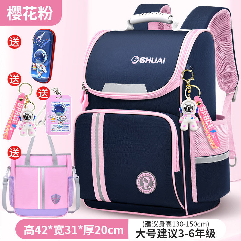2026 new children's schoolbag for boys, primary school students, boys in grades 1, 2, 3 to 6, and for girls with a large capacity to reduce the burden and protect the spine