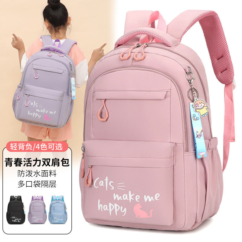 Cross-border student bag for girls, middle school students, lighten burden, spinal support schoolbag, large capacity, 2023 new high school backpack