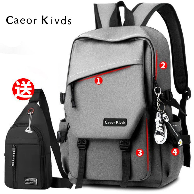2023 new Korean version of the student backpack ins tide campus backpack for boys and girls large-capacity computer bags and school bags