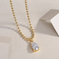 1Wish Light - A Fashionable And Trendy Diamond Jewelry Necklace Pendant Set With Pear-shaped Moissanite S925 Sterling Silver And Gold Plating Prohibit TikTok sales