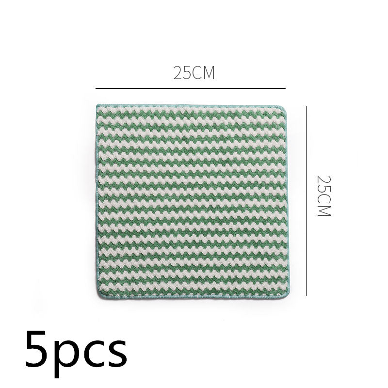 Kitchen Cleaning Rag Coral Fleece Dish Washing Cloth Super Absorbent Scouring Pad Dry And Wet Kitchen Cleaning Towels Lazy Cleaning Supplies