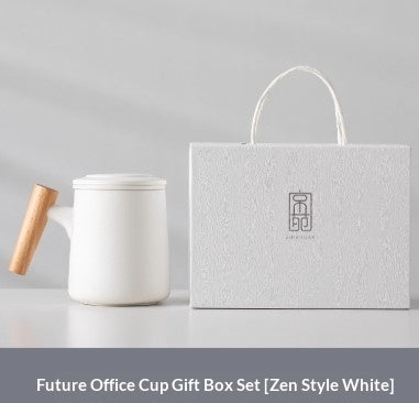 Simple Ceramic Tea-and-water-separating Office Mug With Lid And Filter