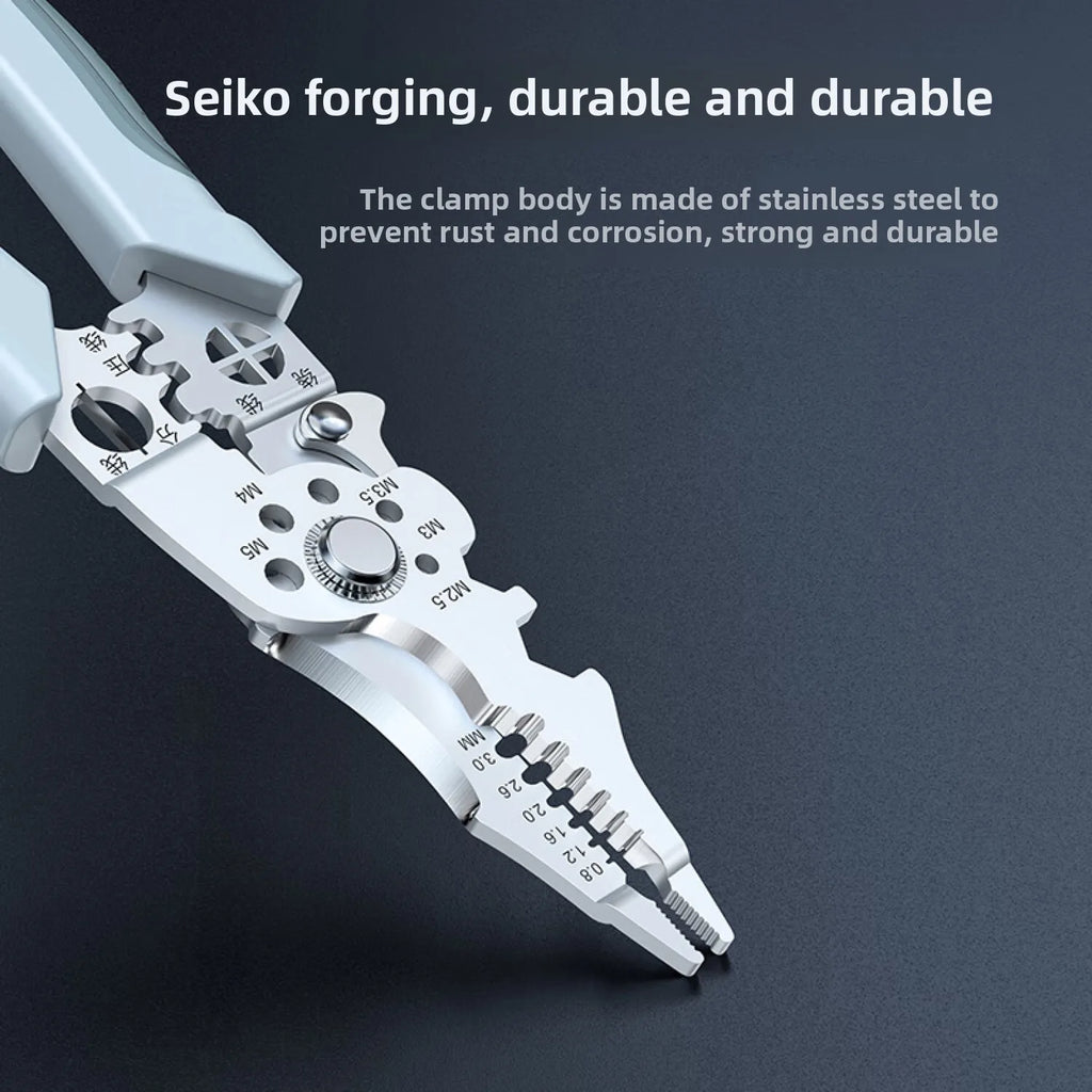 Electrician Pliers with Wire Stripper, Cutter & Separator – Durable Sharp Tool for DIY Cable Repair, Easy to Use, 10-in-1 Design