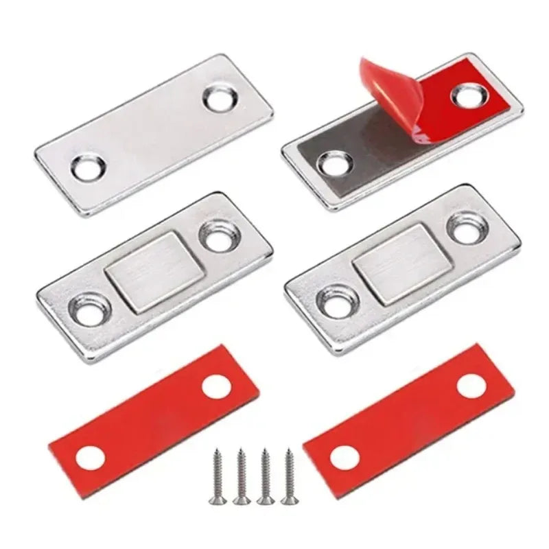 4Pack/Magnetic Cabinet Catches Ultra Thin Door Strong Magnets Stopper Invisible Adhesive Drawer Magnet Lock for Kitchen