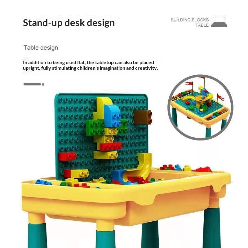 Large-Block Building Toy Table For Kids