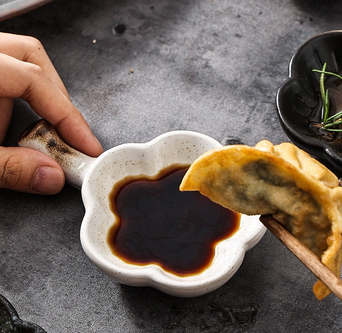 Japanese-style Household Ceramic Flavour Dish With Handle