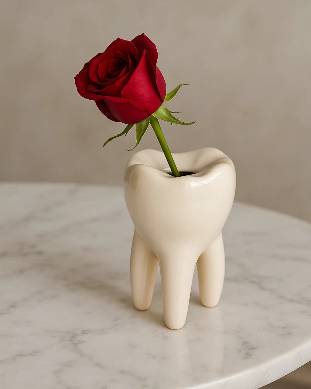 Whimsical Tooth-Shaped Vase
