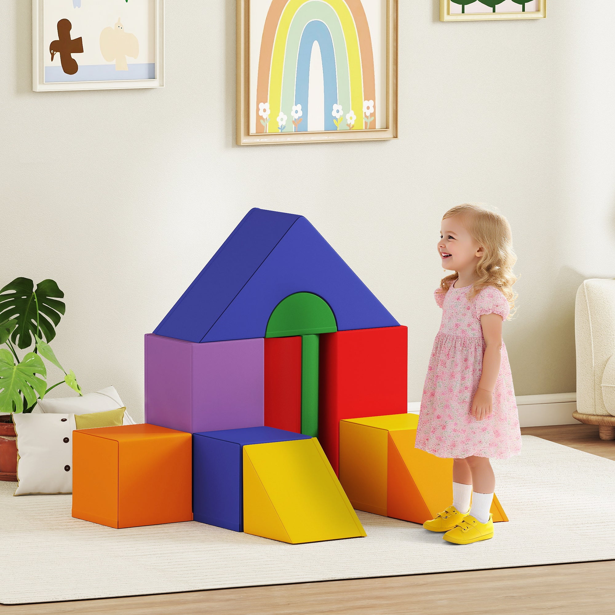 11-Piece Kids Soft Play Set, Foam Block, Toys For Climbing, Crawling, Multicoloured