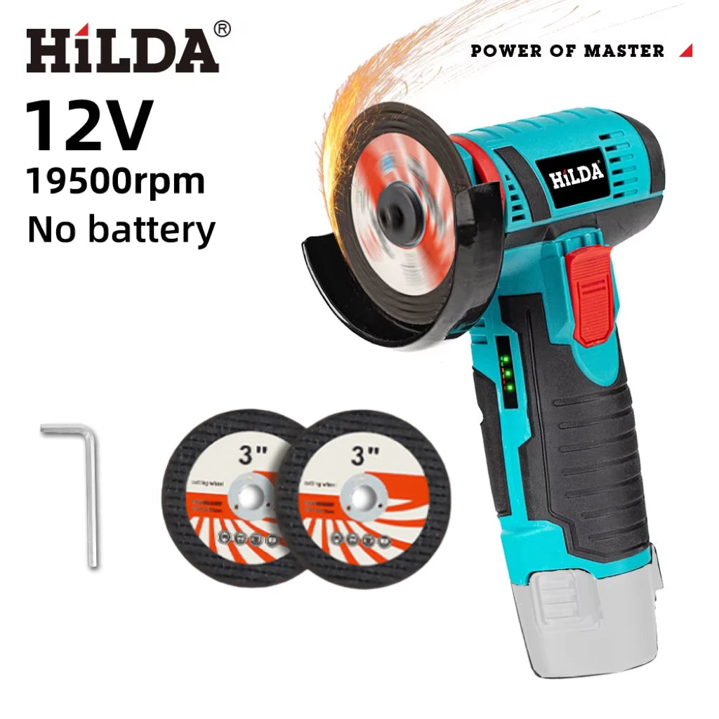 HILDA 12V Angle Grinder Charging Grinding Tool for Polishing and Grinding Diamond Micro Cordless Electric Power Tools
