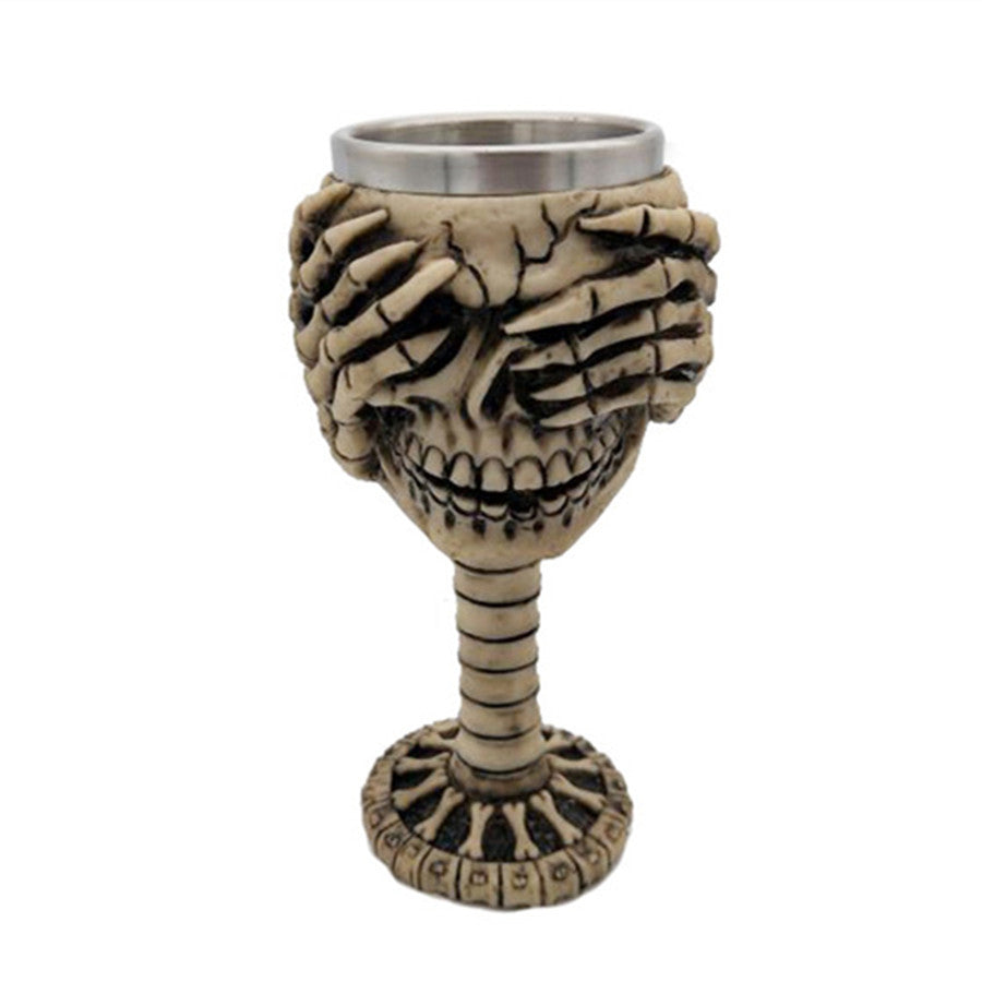 3D Skull Mug A Resin-Infused Double-Walled Stainless Steel Mug For Coffee And Water