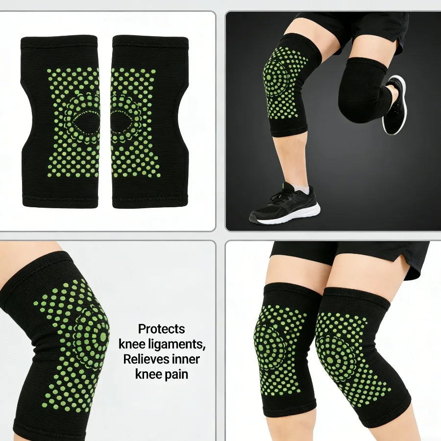 Latex Self-Heating Knee Brace with Moxa Warmth, Extended Warm Knee Support for Daily Comfort & Protection