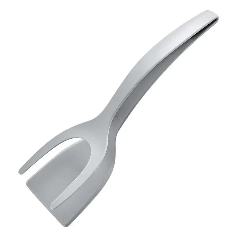 2 in 1 Nylon Grip Flip Tongs with Egg Spatula And Steak Turner Clamp Pancake Fried Turners Kitchen Cooking Accessories
