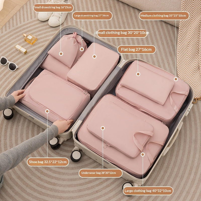 Compressible Travel Storage Bags Set - 6-Piece Luggage Organizers For Compartmentalized Packing Cubes