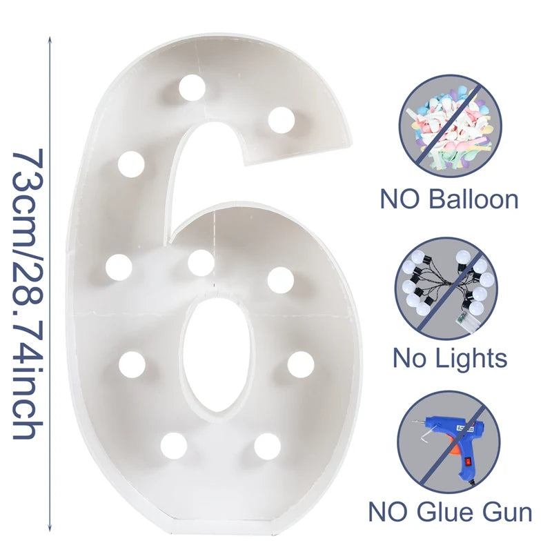 73cm Giant Figure Balloon Filling Box 1st Birthday Balloon Number 40 50 60 Balloon Frame Wedding Party Decoration Baby Shower