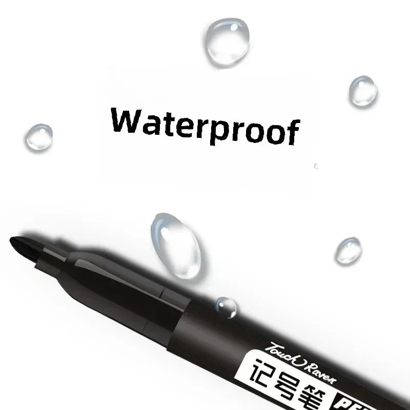 6-20PCs/Set PermanentMarker Pen Fine Point Waterproof Markers Thin Nib Crude Nib Black Blue Red Ink 1.5mm Fine Color Marker Pens