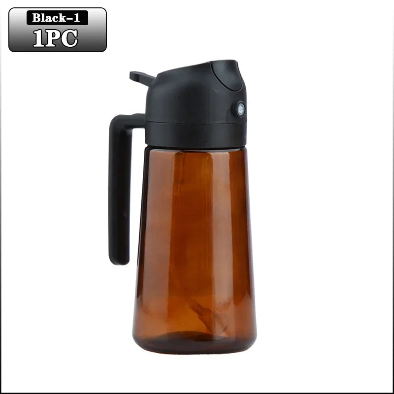 Dark shadow oil spray bottle，Dedicated kitchen，Two combinations，An olive oil dispenser，Dark green glass oil bottle