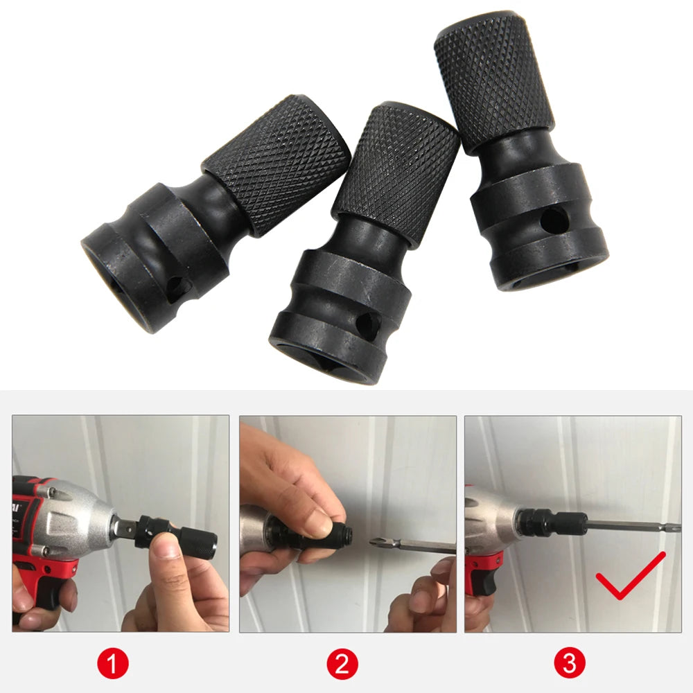 1/2 square handle air cannon to internal hexagon 1/4 hexagon handle electric wrench telescopic conversion head socket power tool