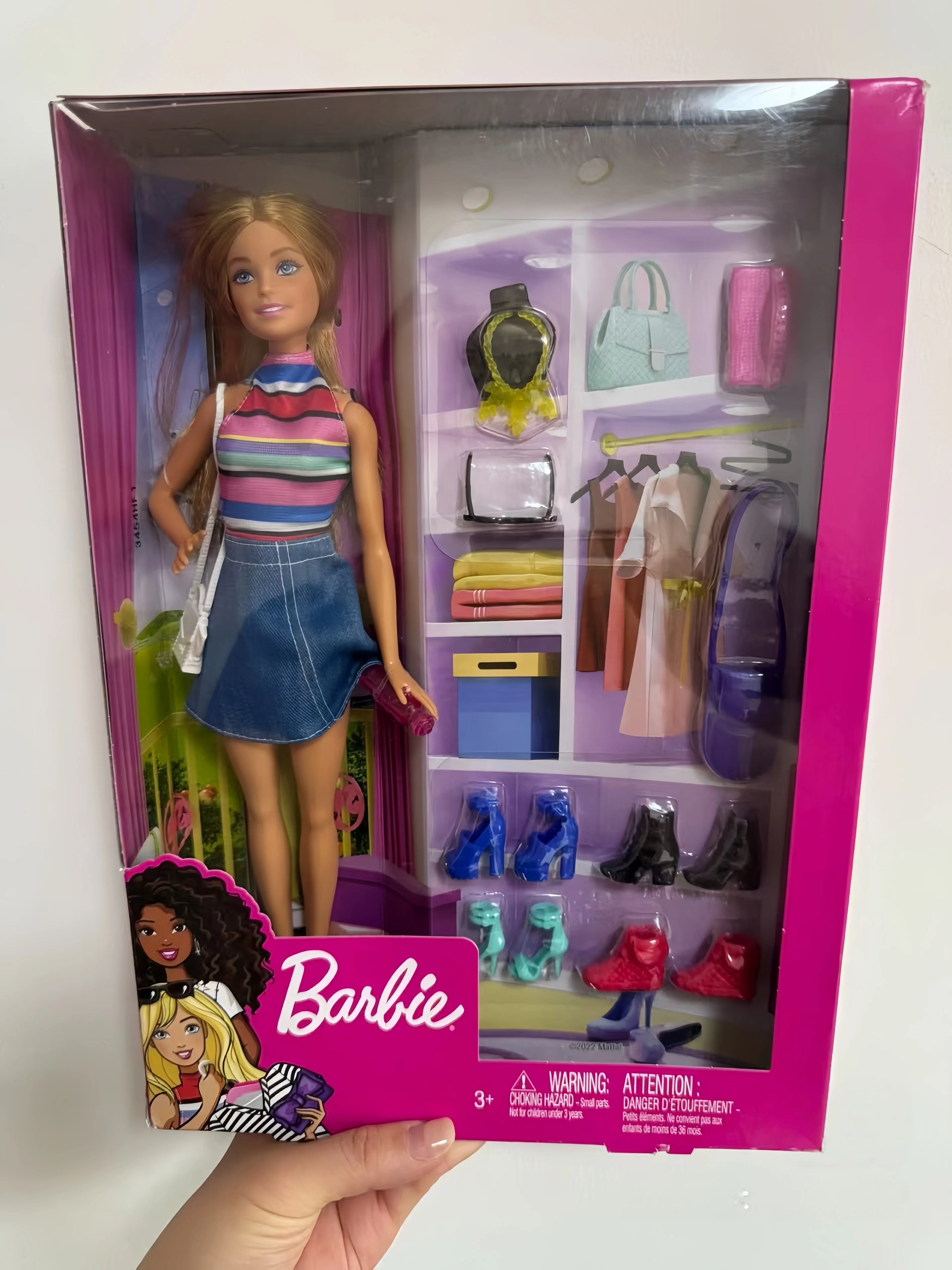 Authentic Barbie Mabuli Traveler Toy Set Girls Birthday Gift Children Pretend Play Educational Fun Creative Dolls Collection