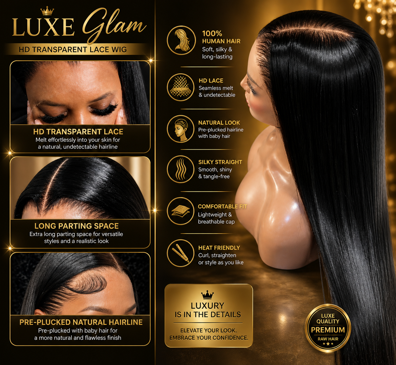 30 Inch 200 Density Straight Human Hair Wigs 13x6 Hd Lace Frontal Wig 360 Lace Front Wig 13x4 Lace Front Wig For Black Women
