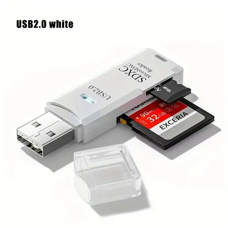 2-in-1 Multi Functional  USB 3.0 Card ReaderMicro SD TFMemoryCardReaderUSBFlashDrive CardreaderAdapter For PCLaptops Accessories