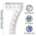 73cm Giant Figure White Warm Light Up Number 0-9 Frame Balloon Filling Box with 10 Lights Birthday Wedding Decor Baby Shower