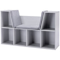 Kids Bookcase Shelf Storage Cabinet Unit, Living Room Sideboard W/ Six Compartments For Toys, Books - Grey