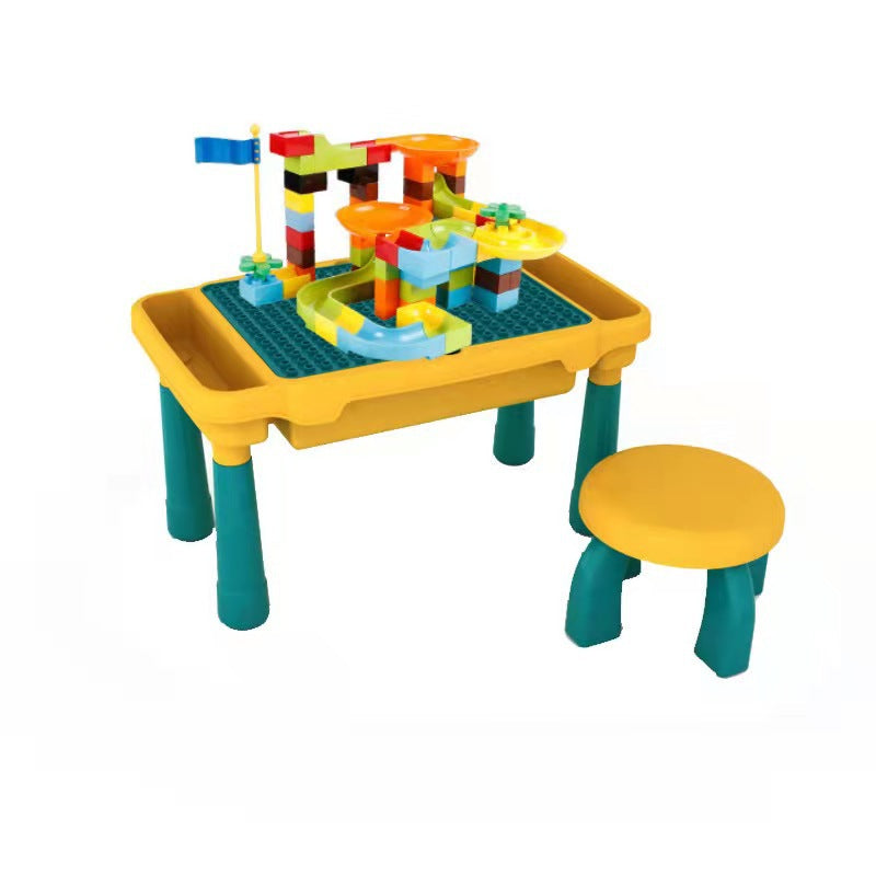 Large-Block Building Toy Table For Kids