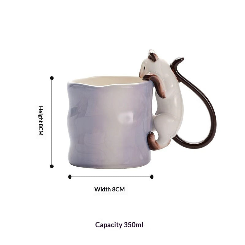 Hand Painted 3D Siamese Cat Ceramic Mug