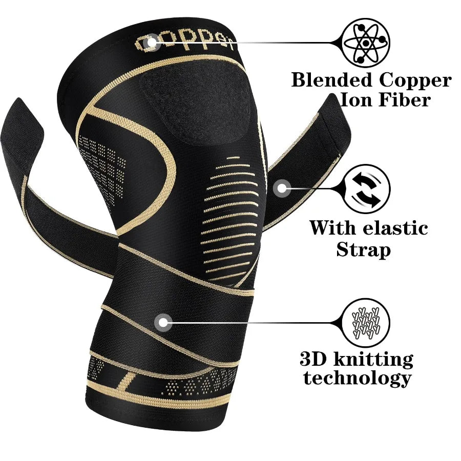 Copper Ion Sports Knee Brace - Warm Breathable Spandex Knee Support for Training Daily Wear, Reliable & Comfortable
