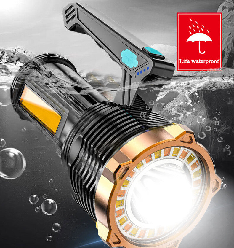 LED Torch USB Rechargeable COB Flashlight Spotlight Camping Light Most Powerful