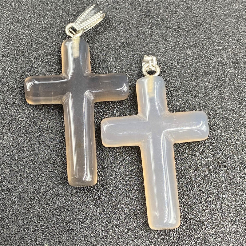 Natural Stone Powder Crystal Agate Semi-precious Stone Cross