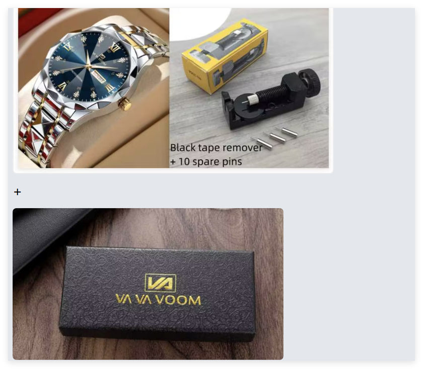 Double Calendar Tungsten Steel Waterproof Quartz Watch