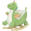 Baby Rocking Horse, Kids Ride On Dragon Toy with Realistic Dragon Roar and Safety Belt for Kids 18–36 Months, Green