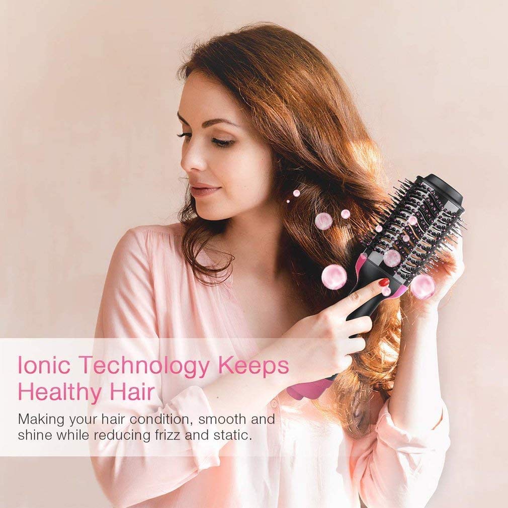 Multifunctional Hair Dryer Hot Air Brush Style Women Hair Straightener Curler One Step Electric Blow Dryer Brush