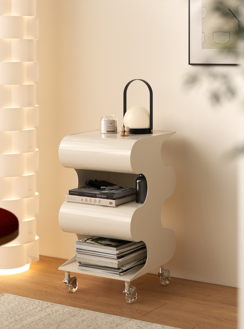 Modern Curved Rolling Cart