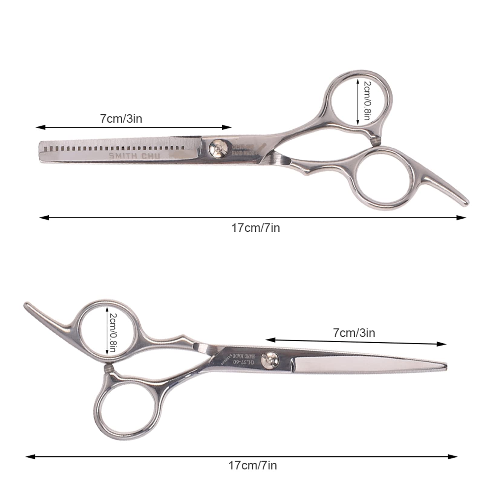 Hair Cutting Scissors Set, 6 Inch Hairdressing Thinning Shears For Hair Cutting For Women, Men, Kids - Silver