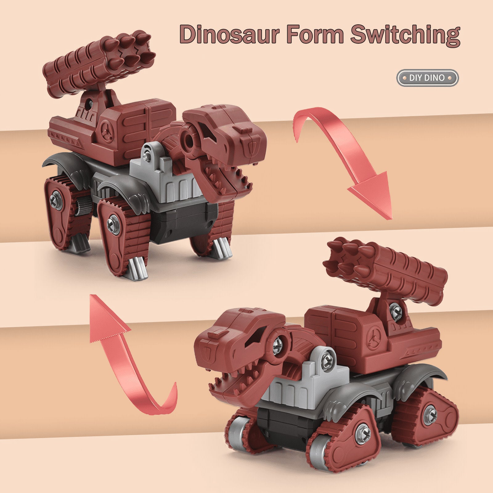 5 Pack Take Apart Dinosaur Toys, STEM Construction Building Kids Toys, Children's Day Gifts, Age 3