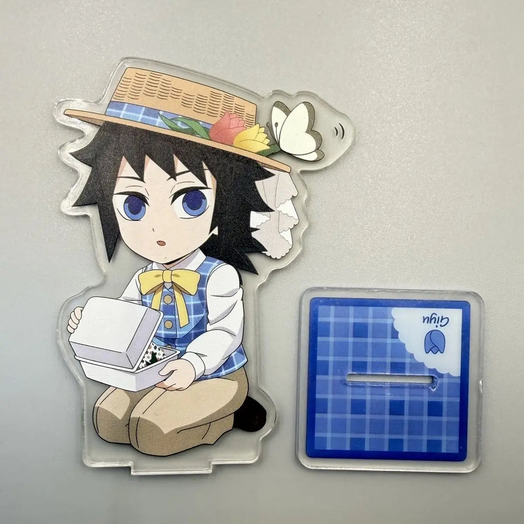 4styles for Balde of Ghost Giyu Picnic Q Acrylic Stand Shinobu Kocho Cute Standing Plate Muichiro Tokito Toys Mitsuri Kanroji