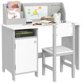 Kids Table And Chair Set W/ Whiteboard - Grey