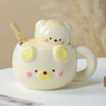 Cute Cartoon Porcelain Mug With Lid