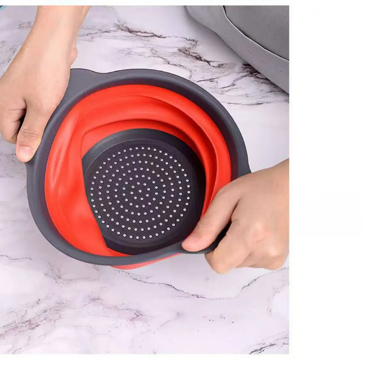 1/2pcs Silicone Round Folding Vegetable Fruits Washing Drain Basket Colander Strainer Collapsible Drainer Kitchen Tool