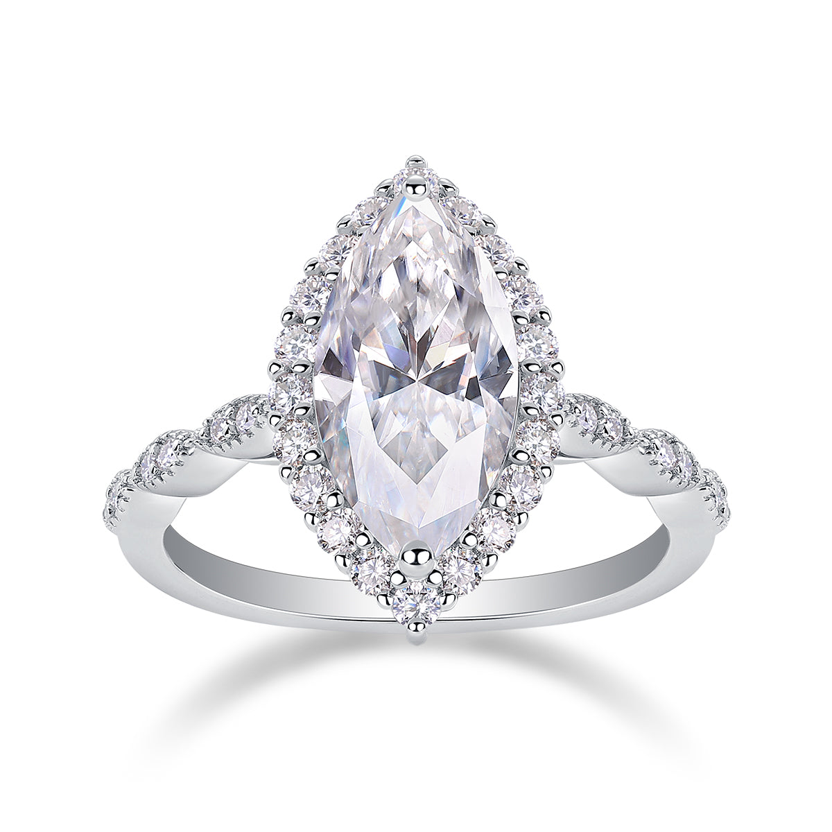 1The Realm Of Delight - A Fashionable Diamond Jewelry Piece Set With Moissanite S925 Sterling Silver And Platinum-plated Diamond Ring Prohibit TikTok sales