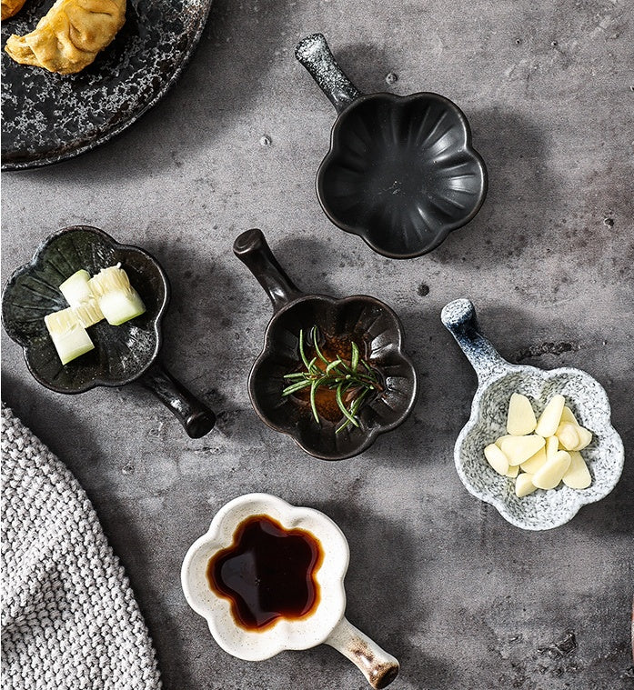 Japanese-style Household Ceramic Flavour Dish With Handle